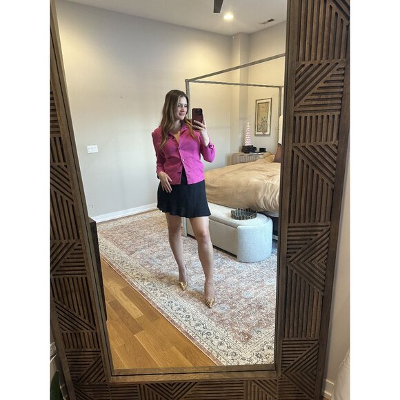 David Warren New York Vintage Magenta Blazer – Black Square Button Statement Jac - Picture 8 of 9